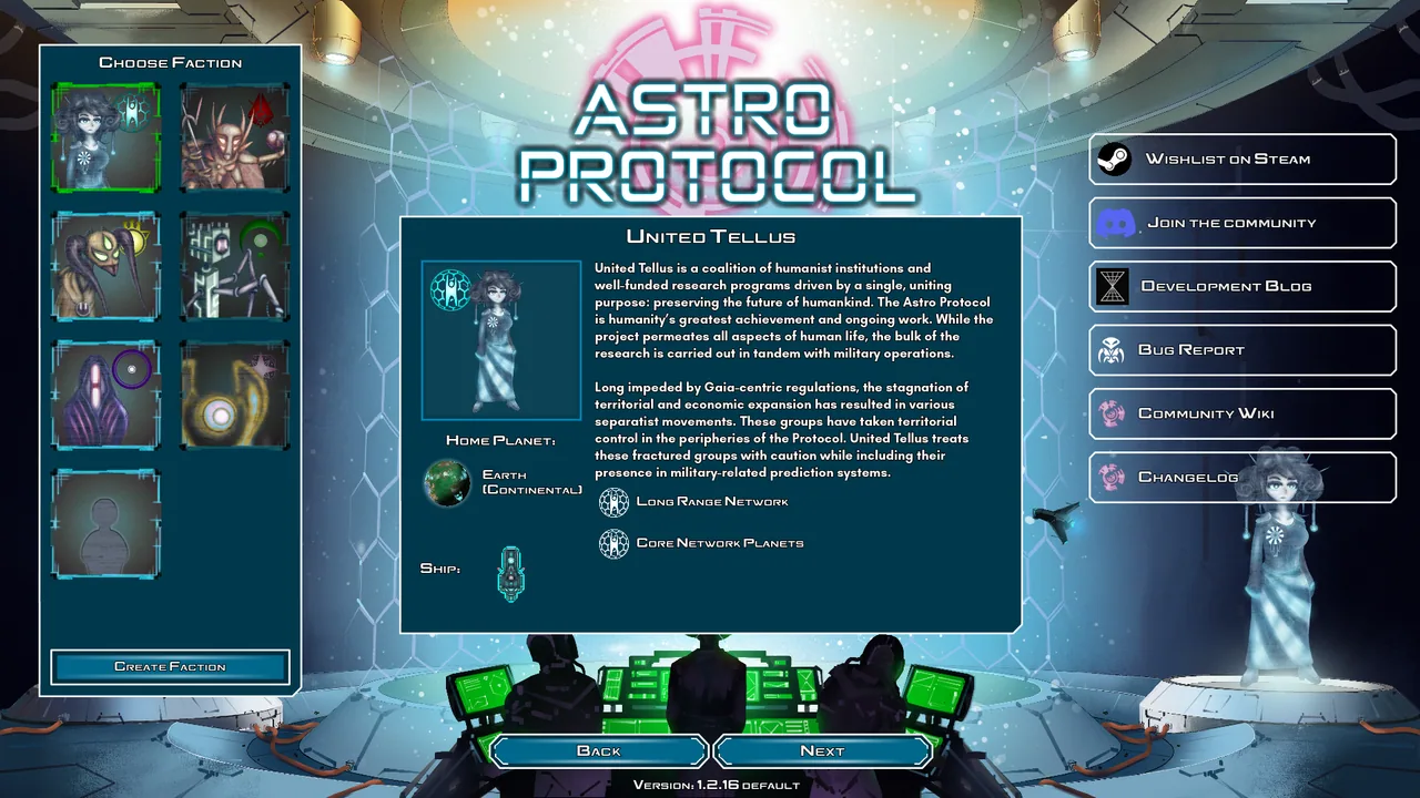 Astro Protocol: Faction select