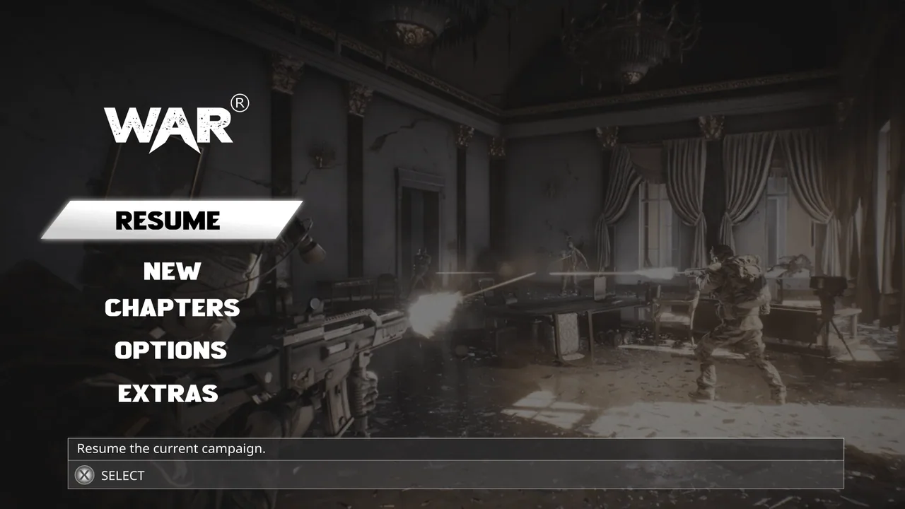 WAR: Main menu