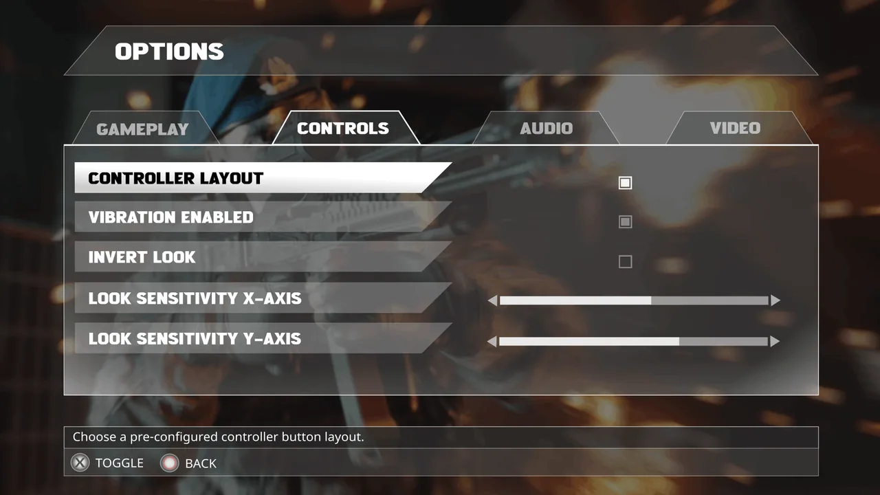 WAR: Options: controls