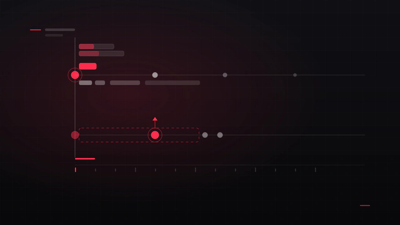 One input traced across a timeline: the acknowledgement, the result, and the change of state, with the gap where players press again marked