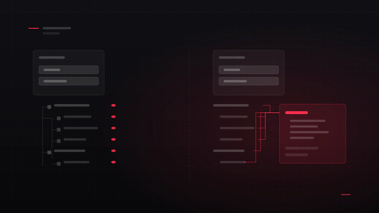 The same screen built twice: a uGUI hierarchy of GameObjects on one side, a UXML tree with a stylesheet on the other, and the split where each one wins