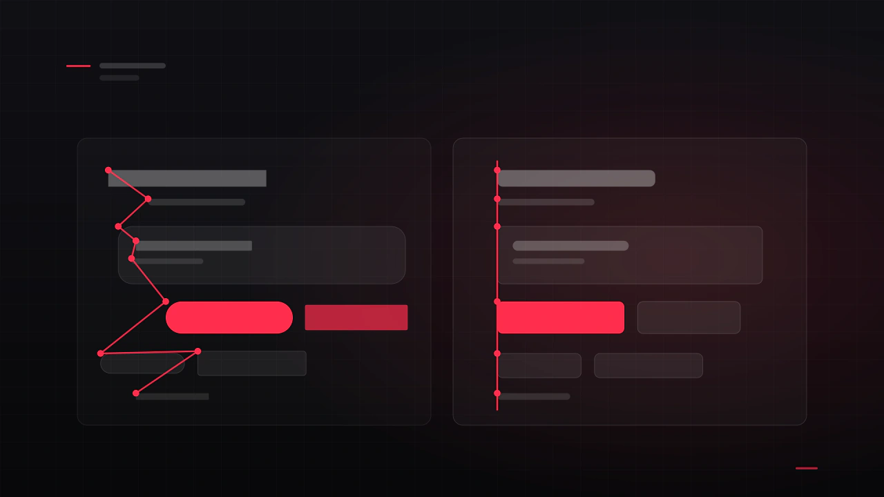 The same interface twice: left with every edge landing differently, right with one shared edge