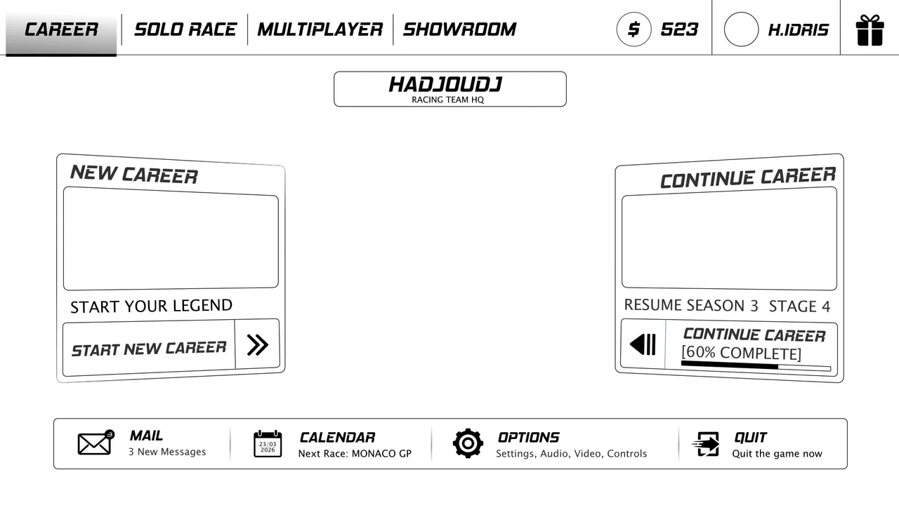 Nocturne Drive wireframe 2